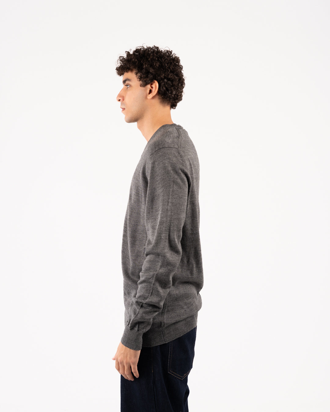 Men Plain Sweater V Neck