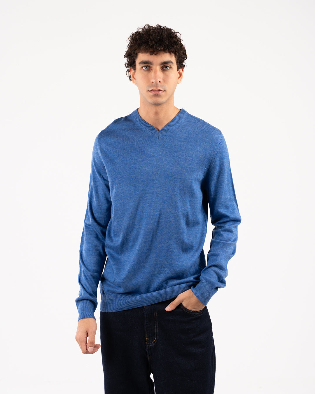 Men Plain Sweater V Neck