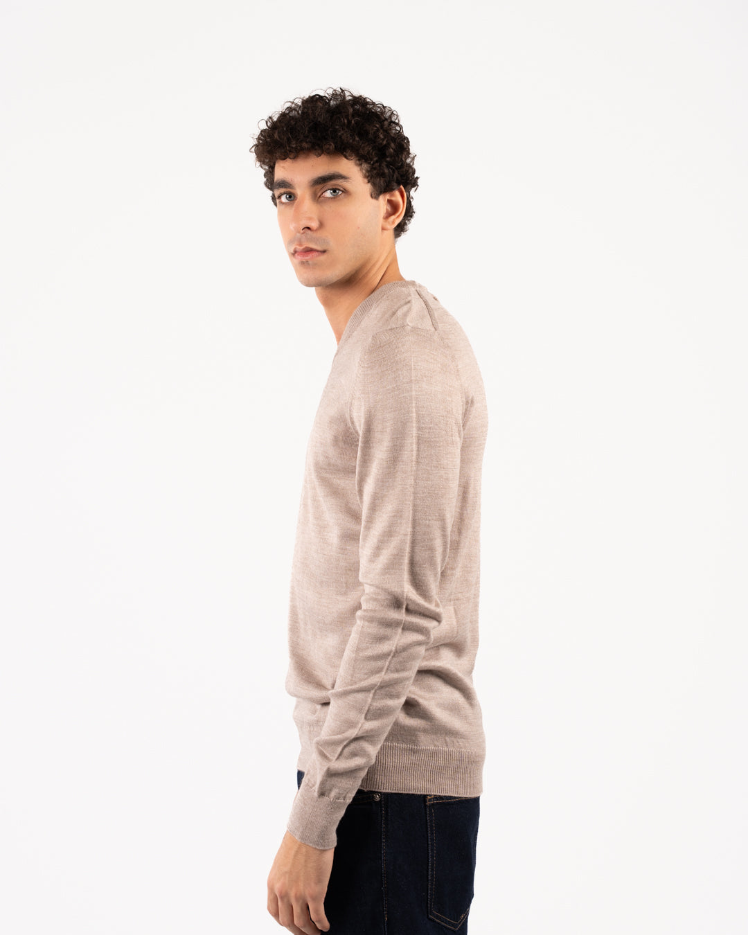 Men Plain Sweater V Neck
