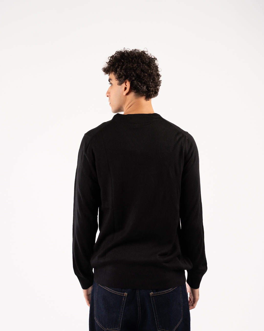 Men Plain Sweater V Neck