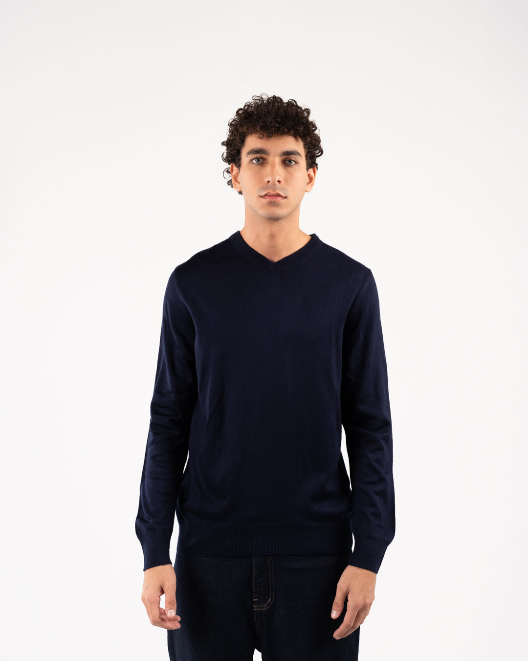 Men Plain Sweater V Neck