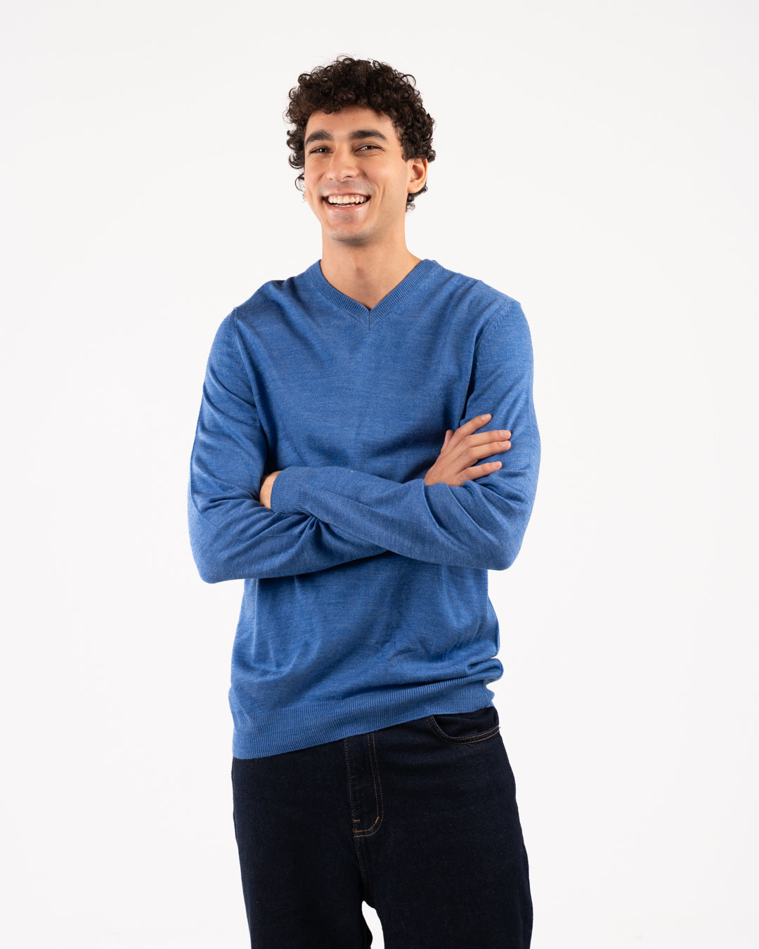 Men Plain Sweater V Neck