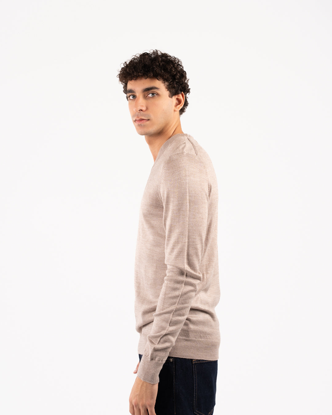 Men Plain Sweater V Neck