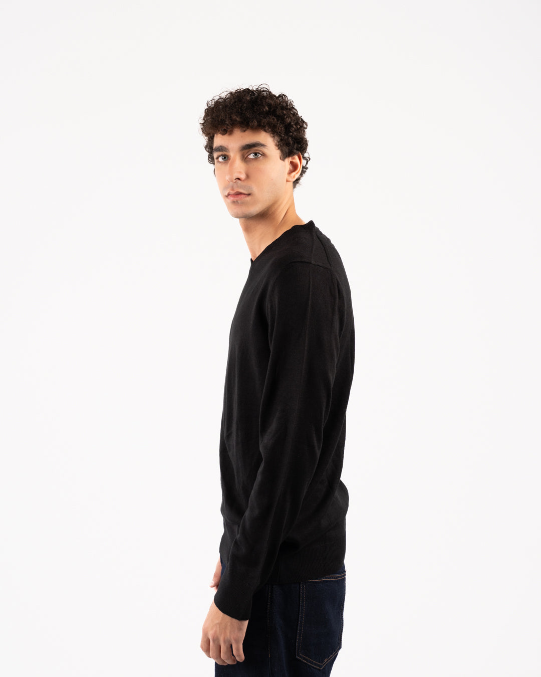 Men Plain Sweater V Neck