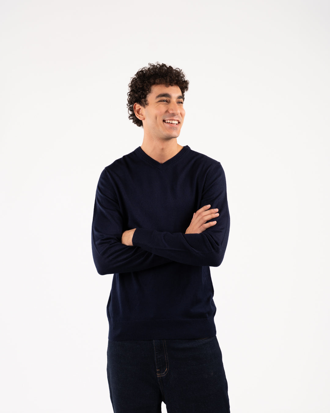 Men Plain Sweater V Neck