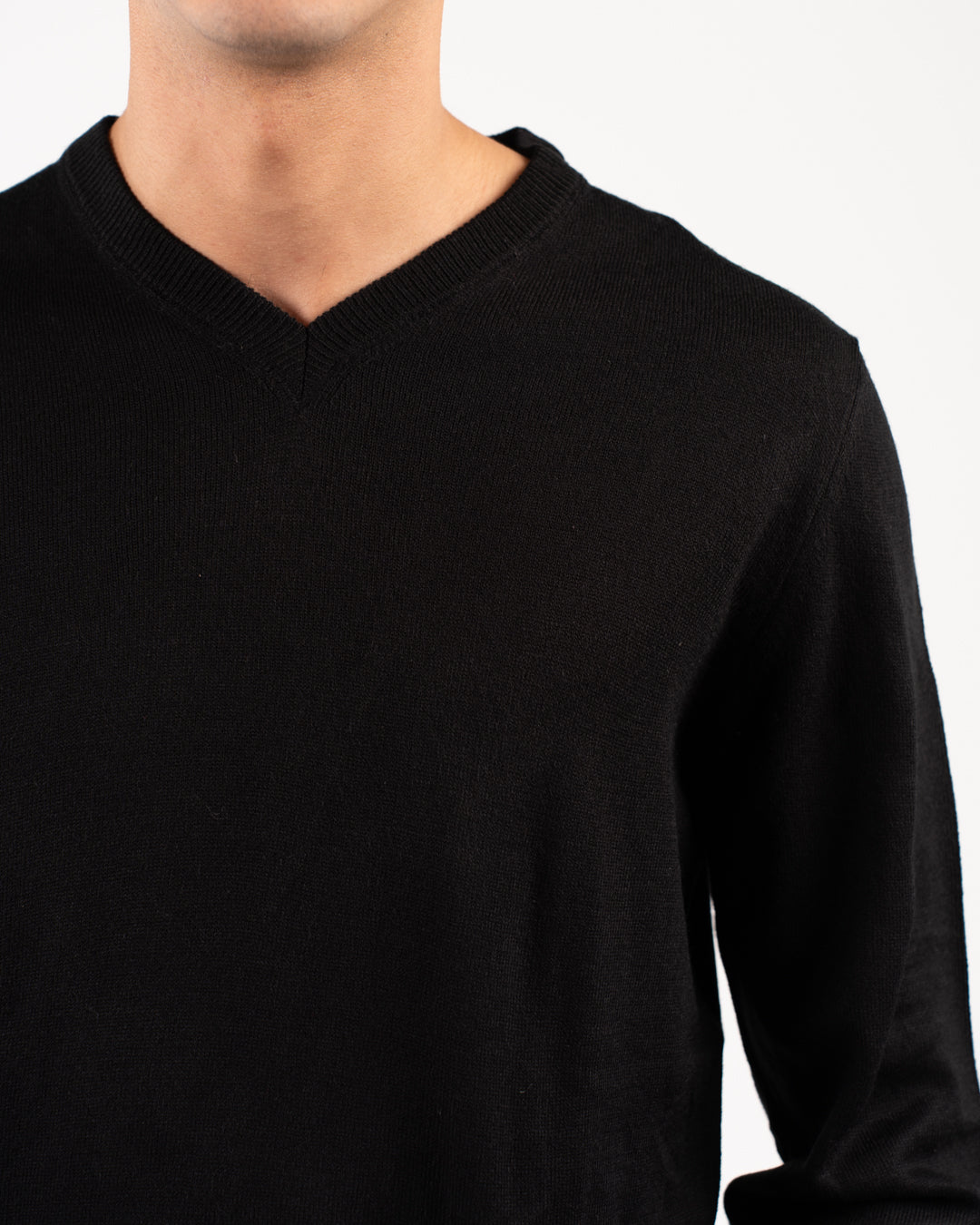 Men Plain Sweater V Neck