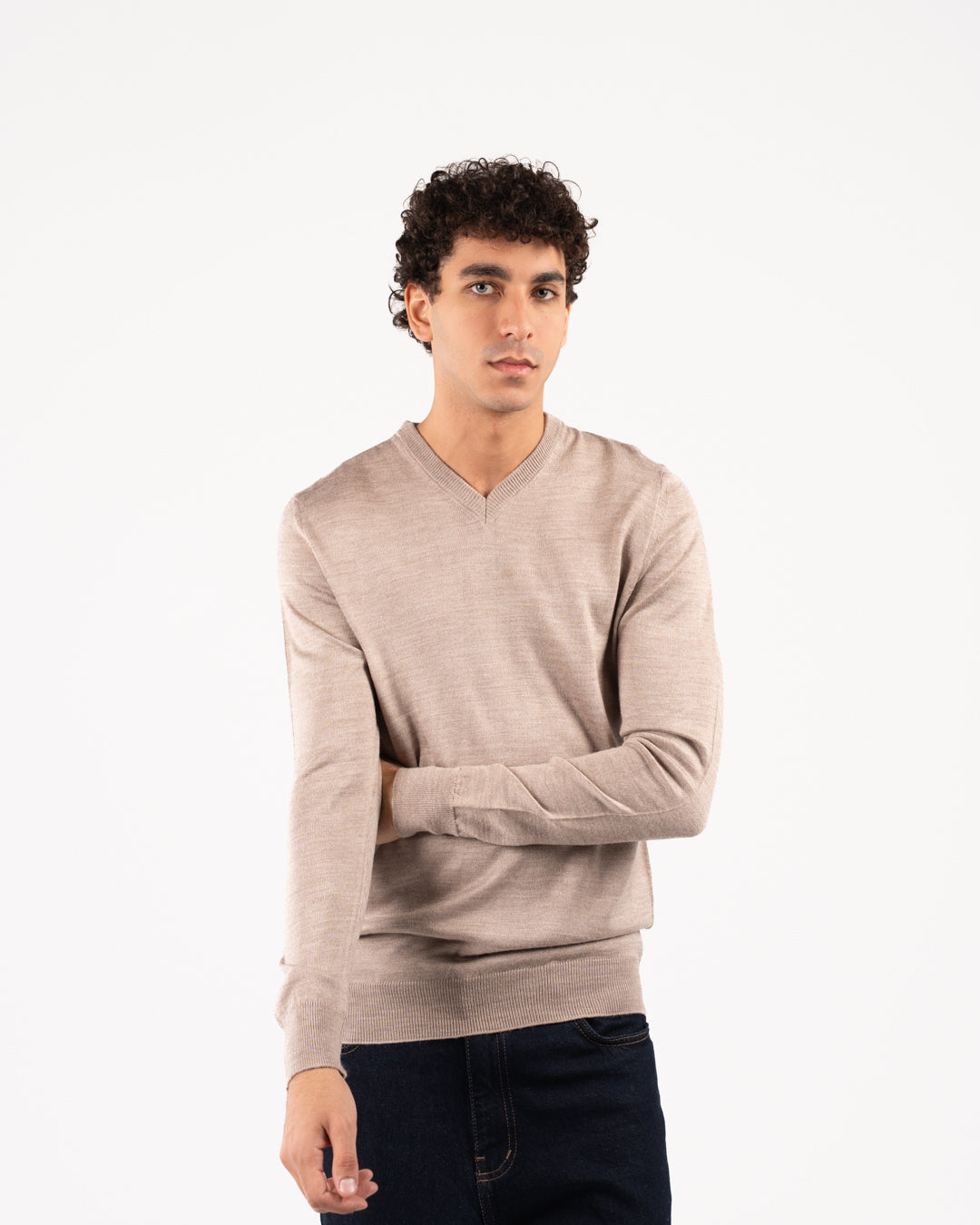 سترة رجالية سادة برقبة على شكل حرف V