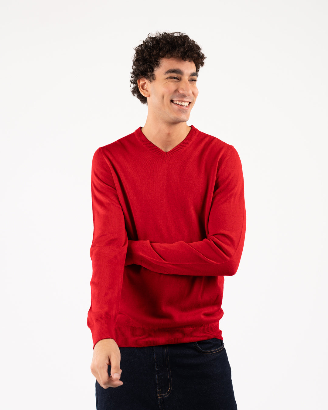 Men Plain Sweater V Neck