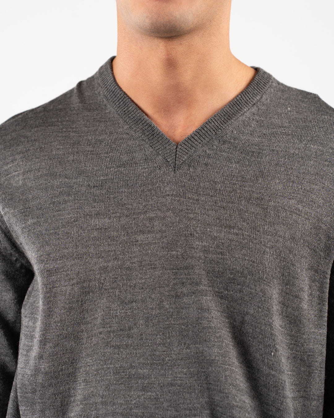 Men Plain Sweater V Neck
