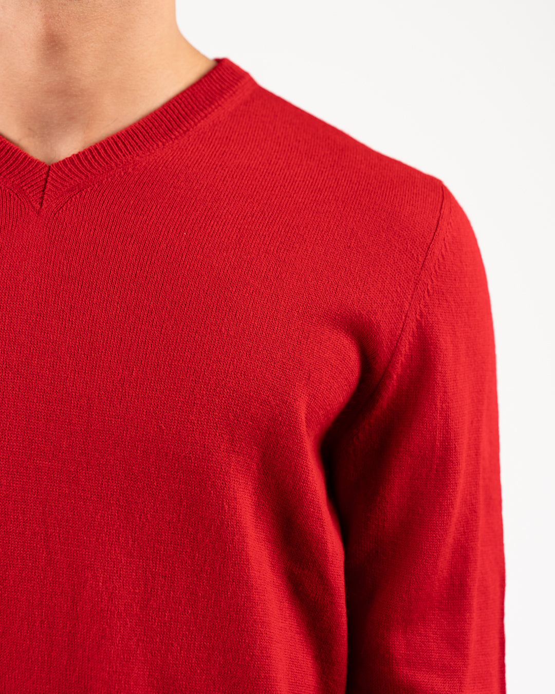 Men Plain Sweater V Neck