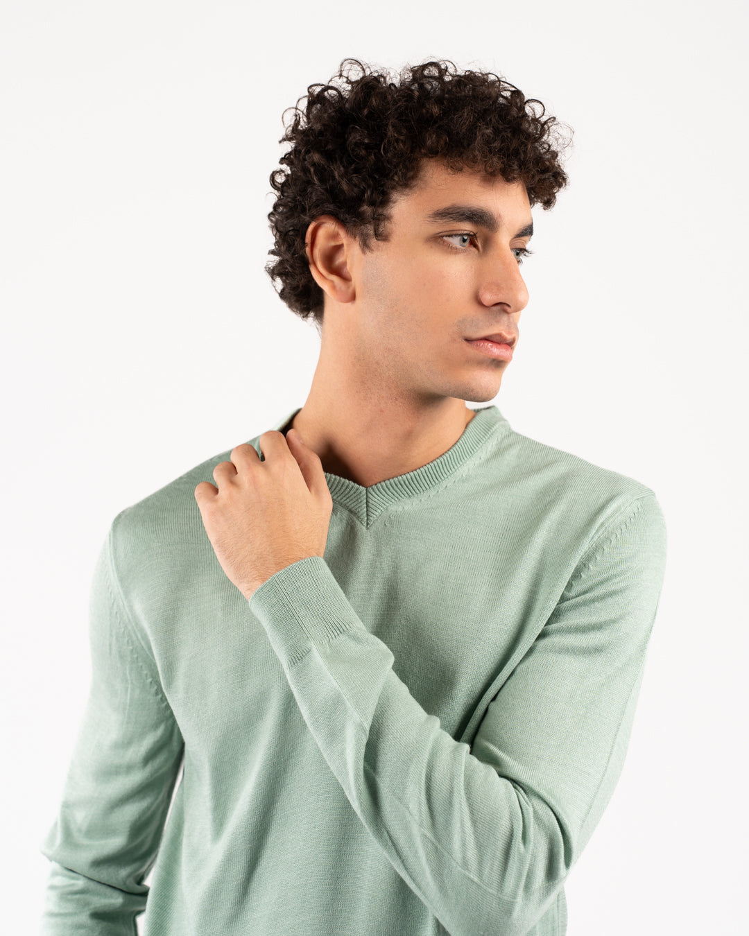 Men Plain Sweater V Neck
