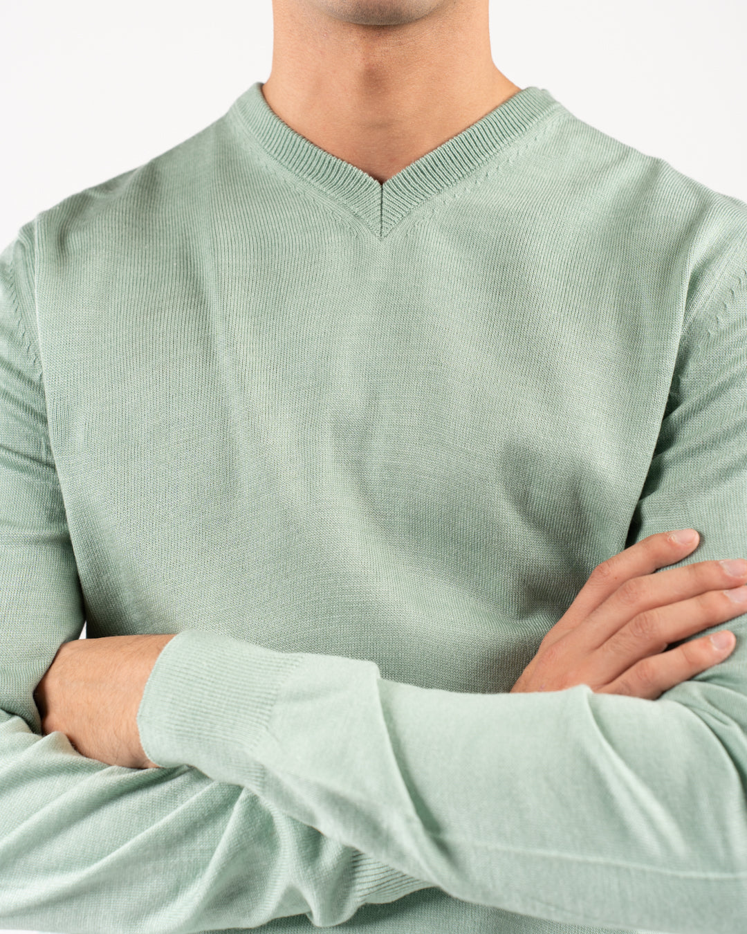 Men Plain Sweater V Neck
