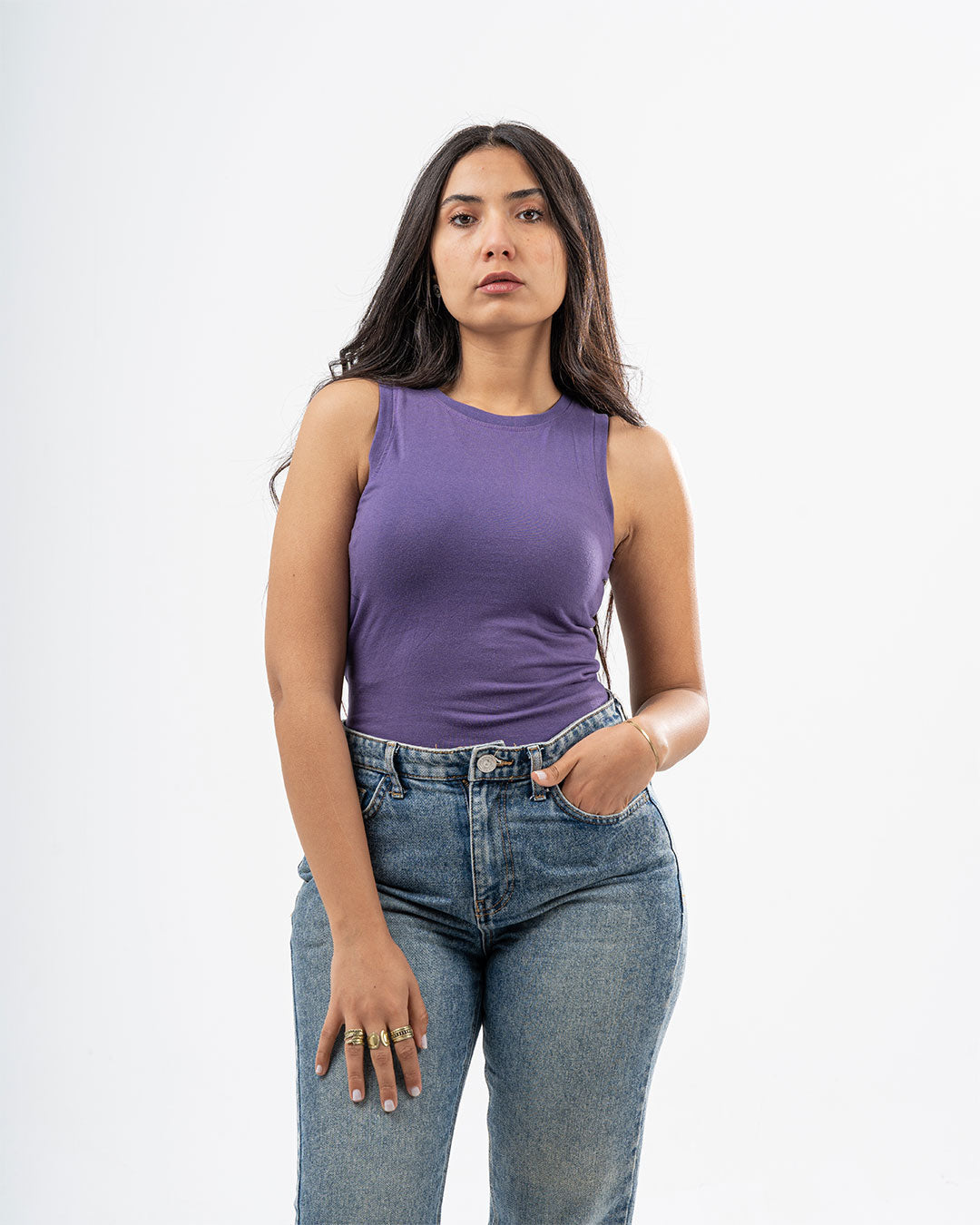 Sleeveless Womens Basic T-shirt