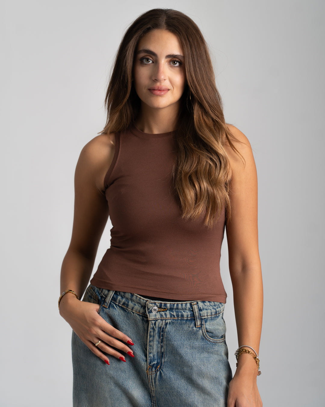 Sleeveless Womens Basic T-shirt