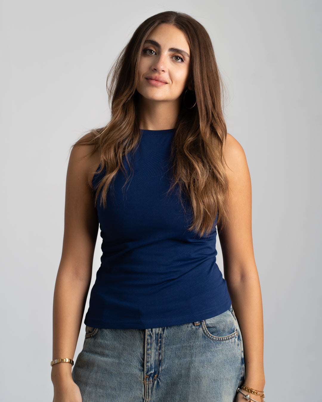 Sleeveless Womens Basic T-shirt