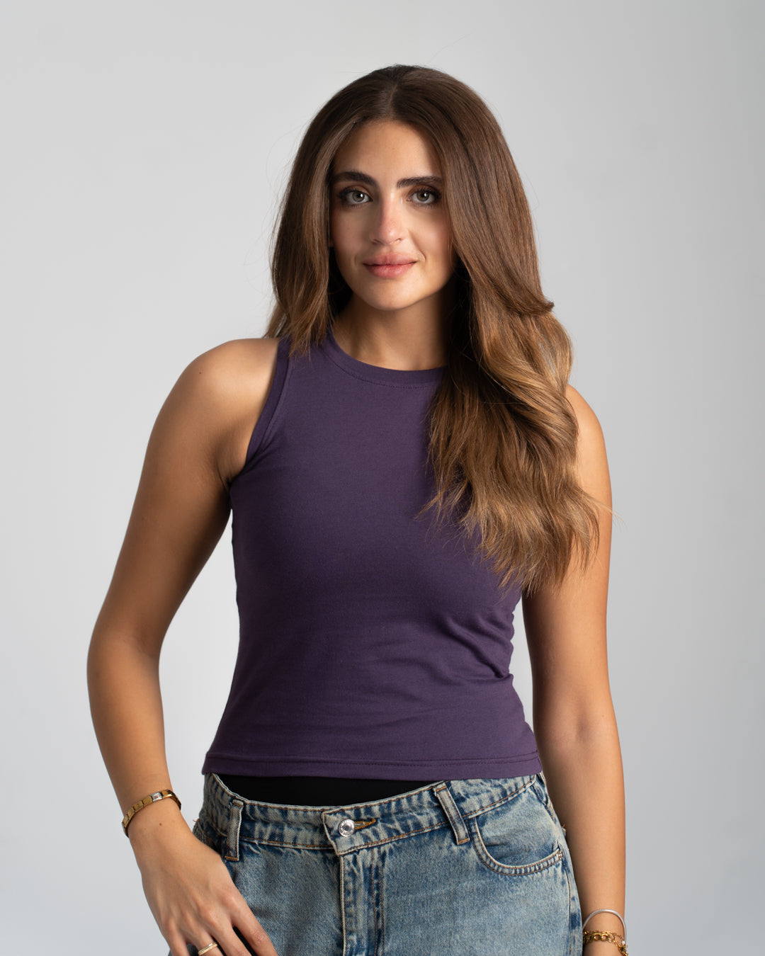 Sleeveless Womens Basic T-shirt