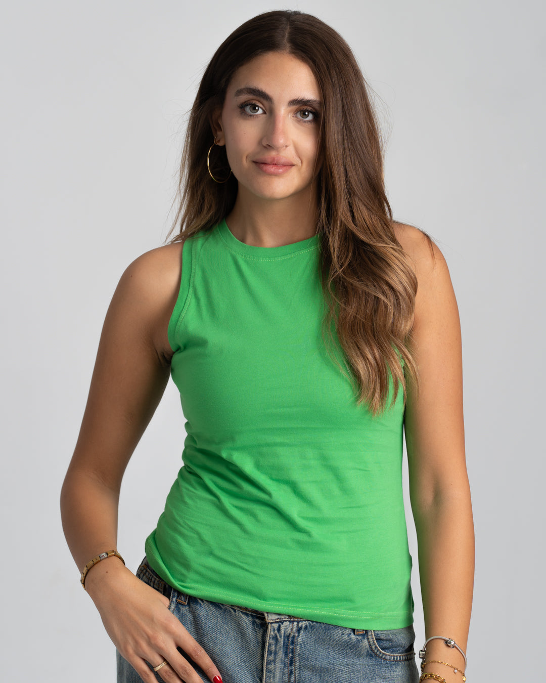 Sleeveless Womens Basic T-shirt
