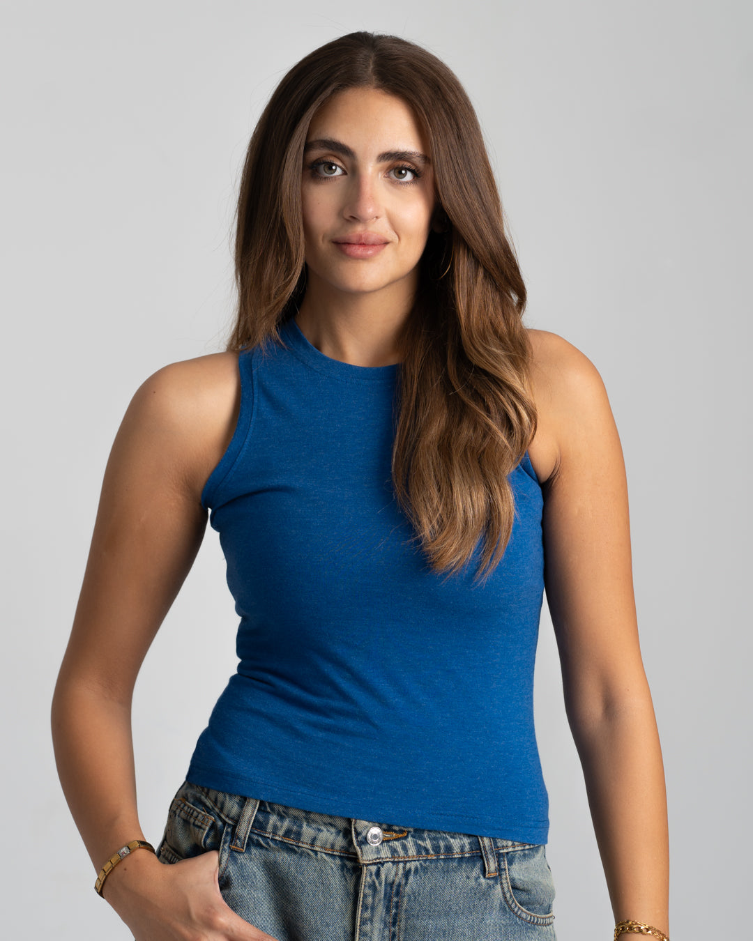 Sleeveless Womens Basic T-shirt