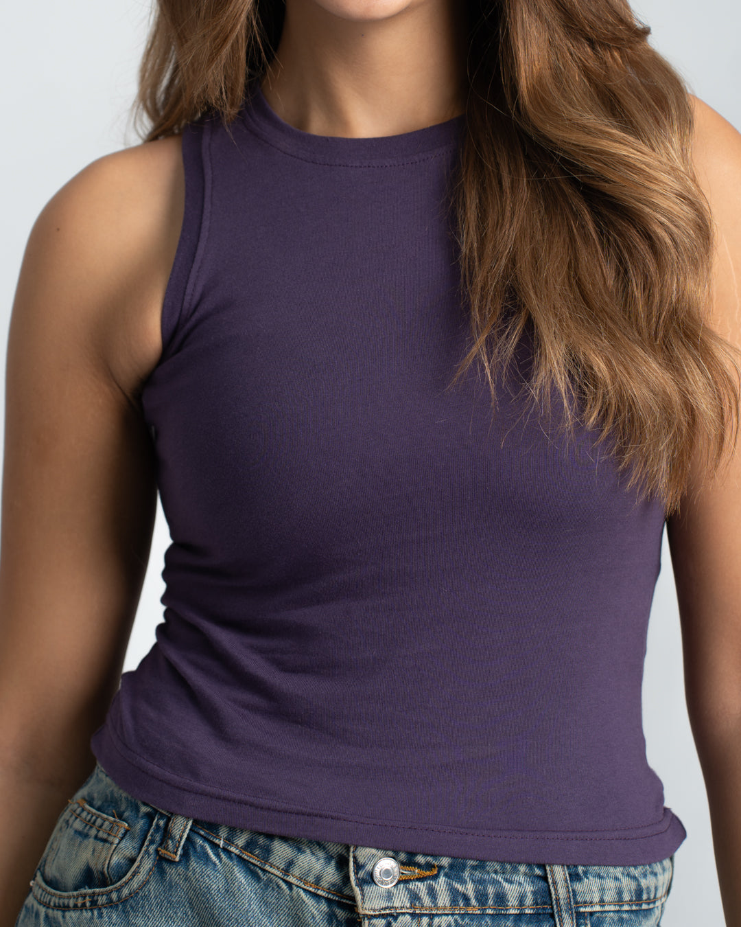 Sleeveless Womens Basic T-shirt