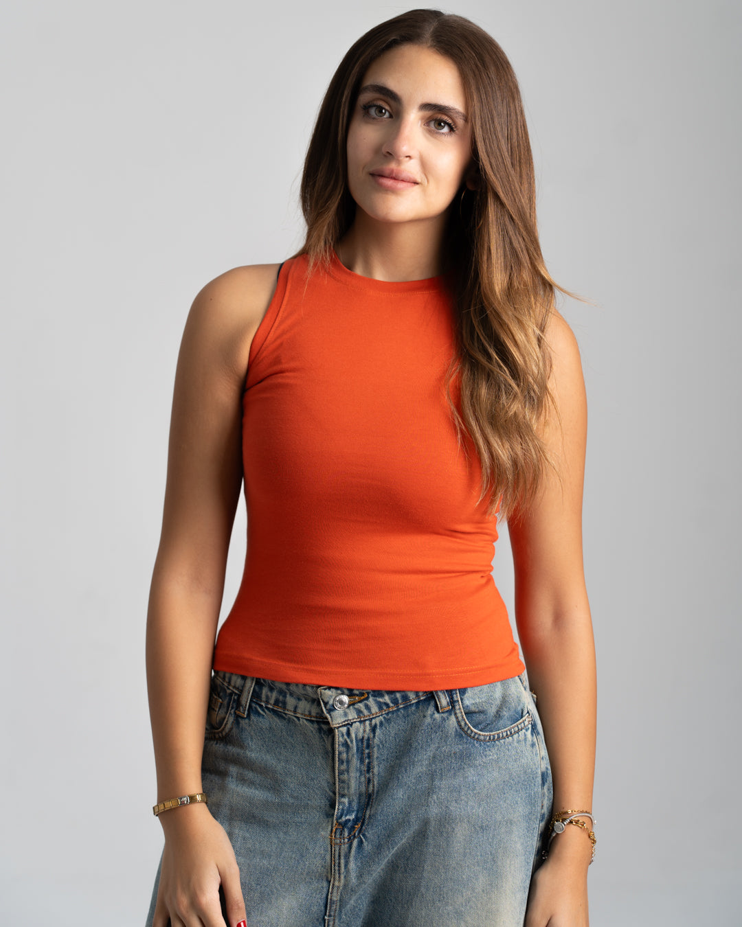 Sleeveless Womens Basic T-shirt