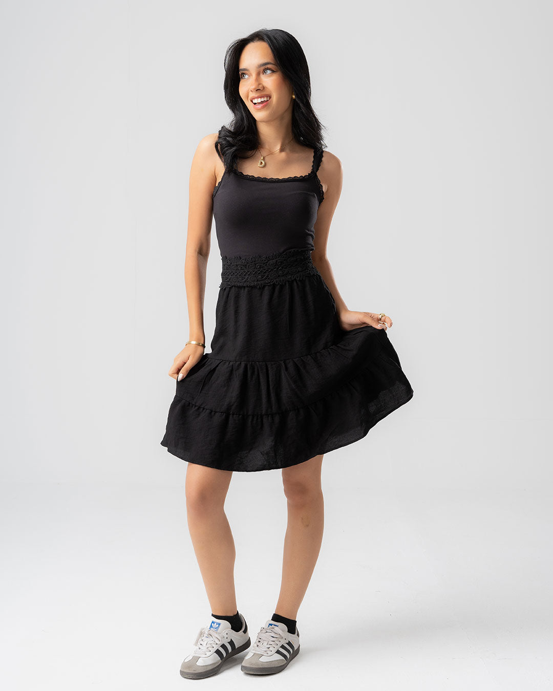 Womens Guipure Knee Skirt