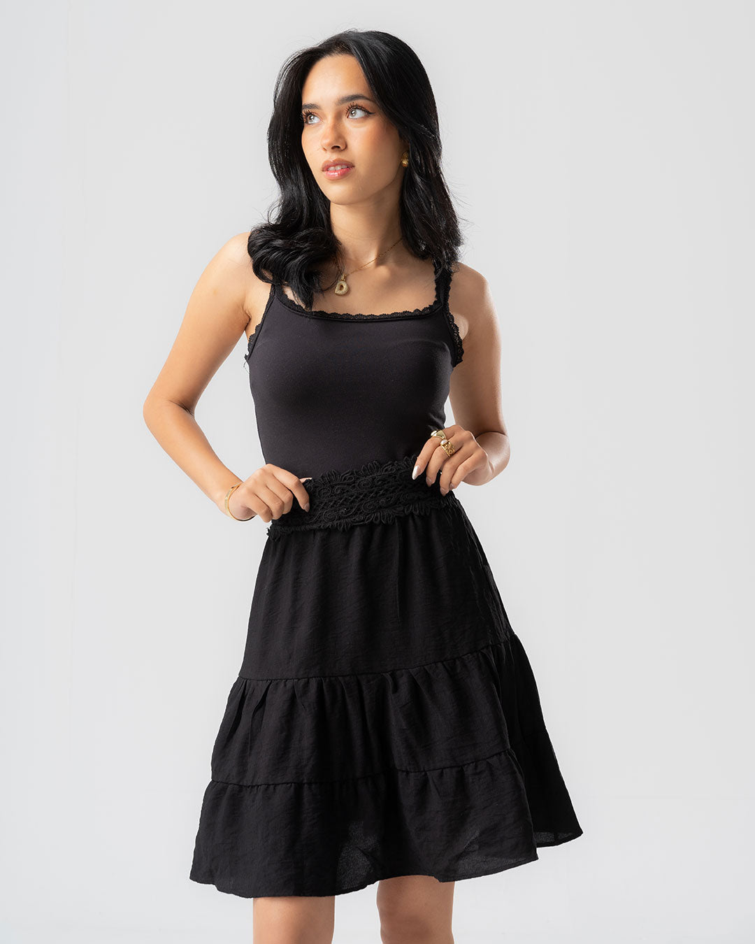 Womens Guipure Knee Skirt