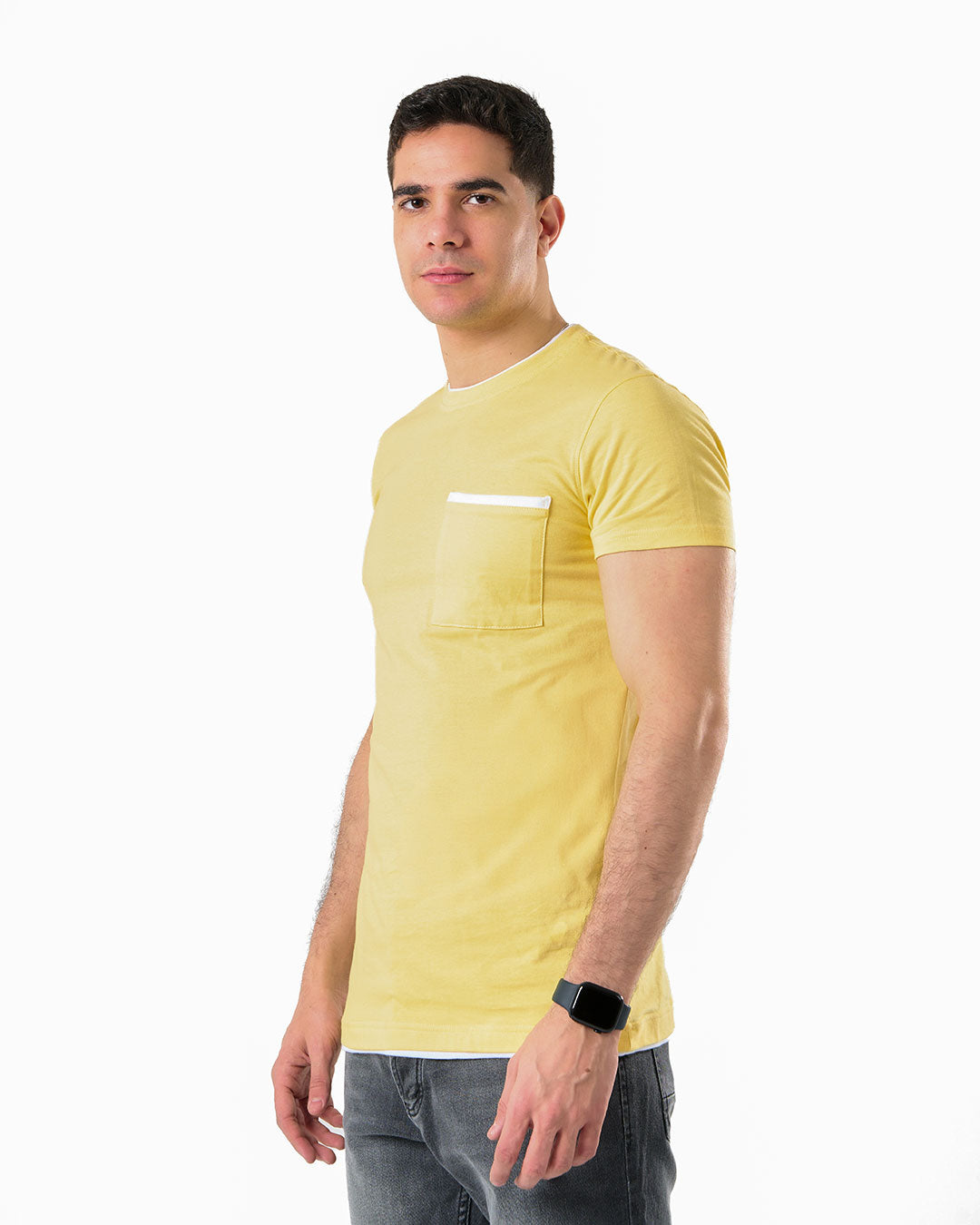 تي شيرت رجالي بأكمام قصيرة وجيب
