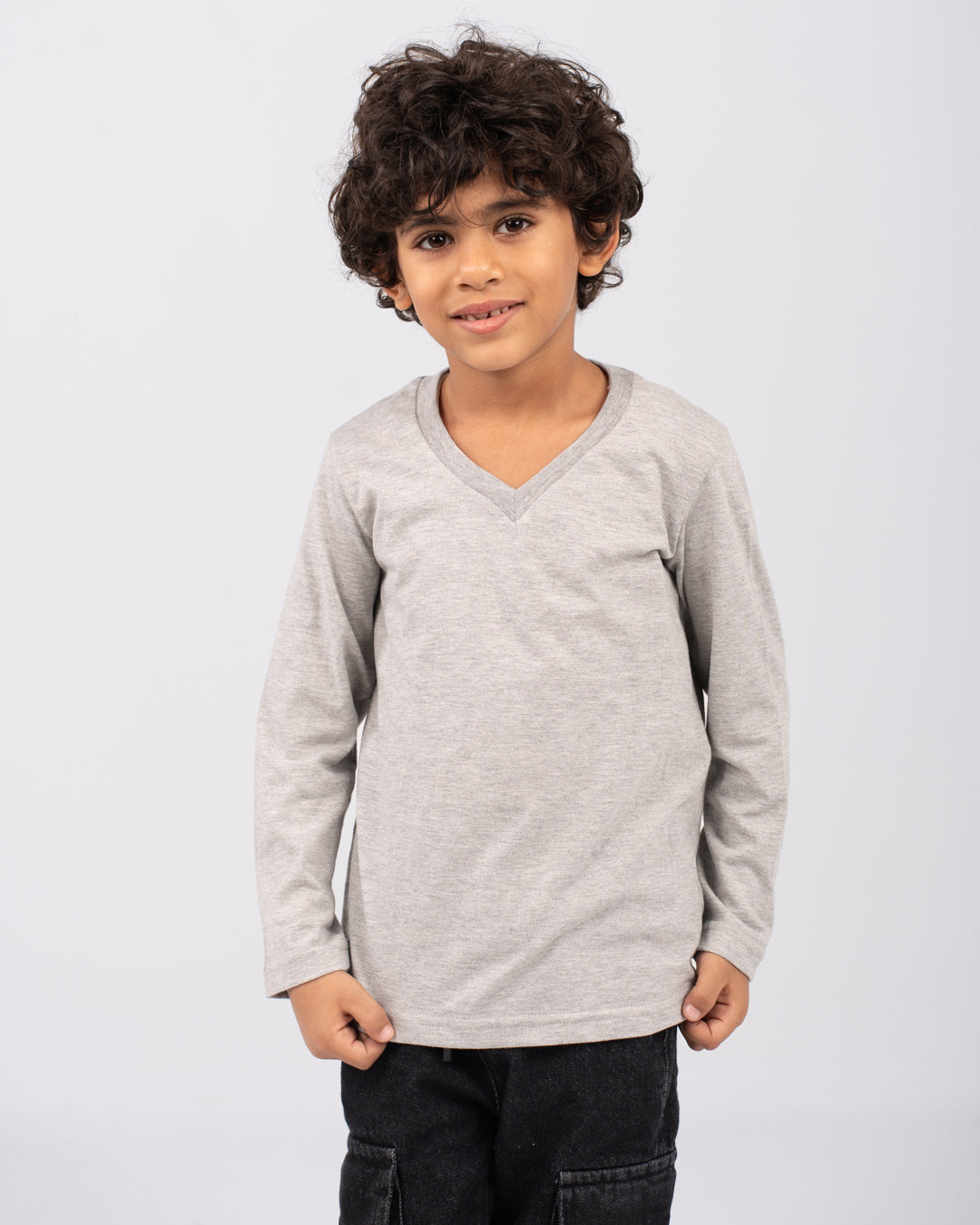 Boys long-sleeve V-neck t-shirt