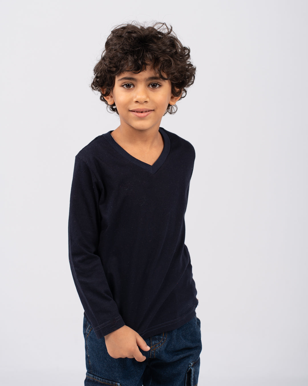 Boys long-sleeve V-neck t-shirt
