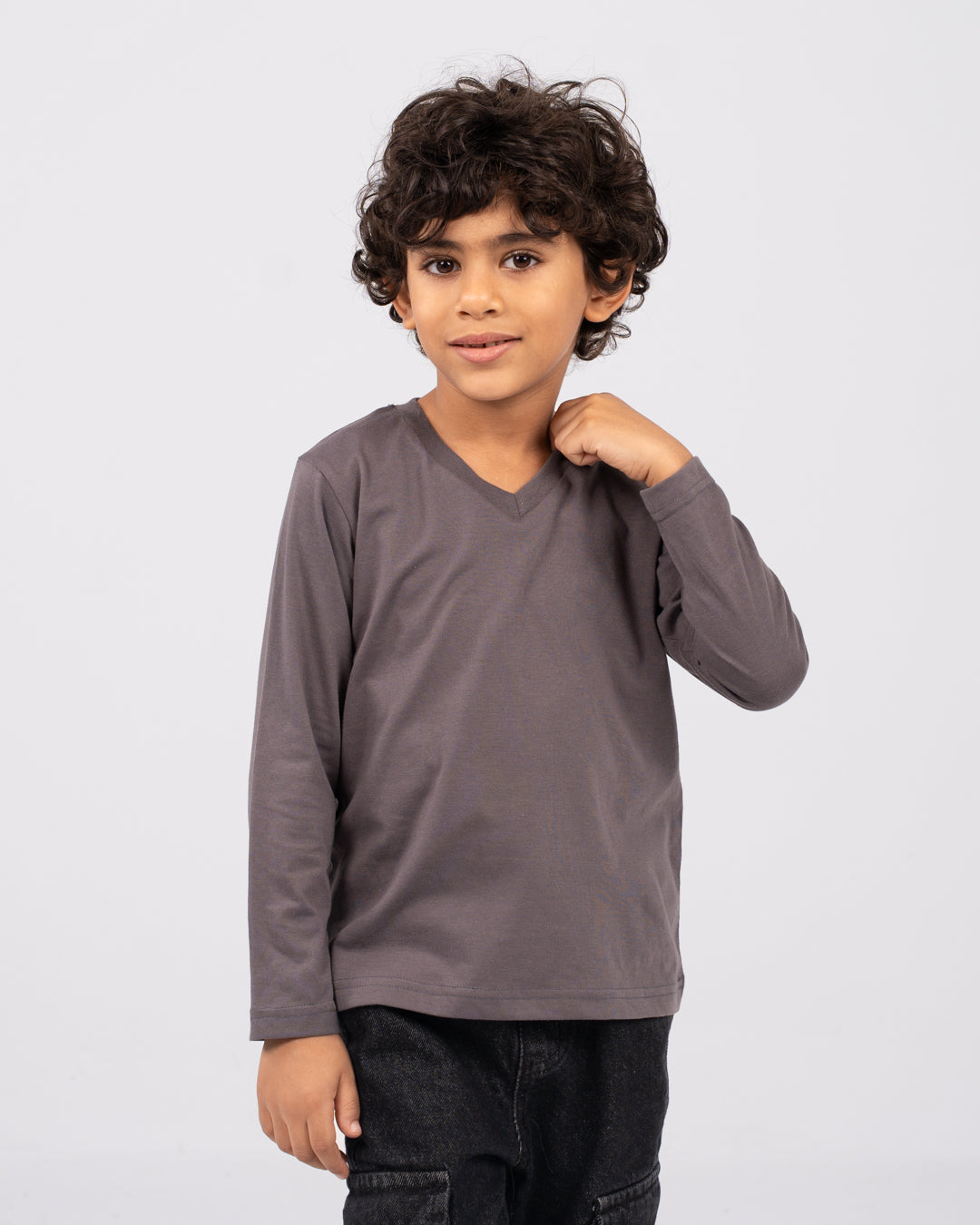 Boys long-sleeve V-neck t-shirt