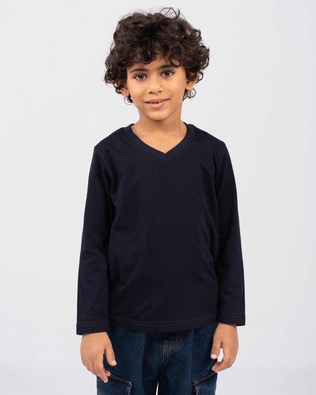 Boys long-sleeve V-neck t-shirt