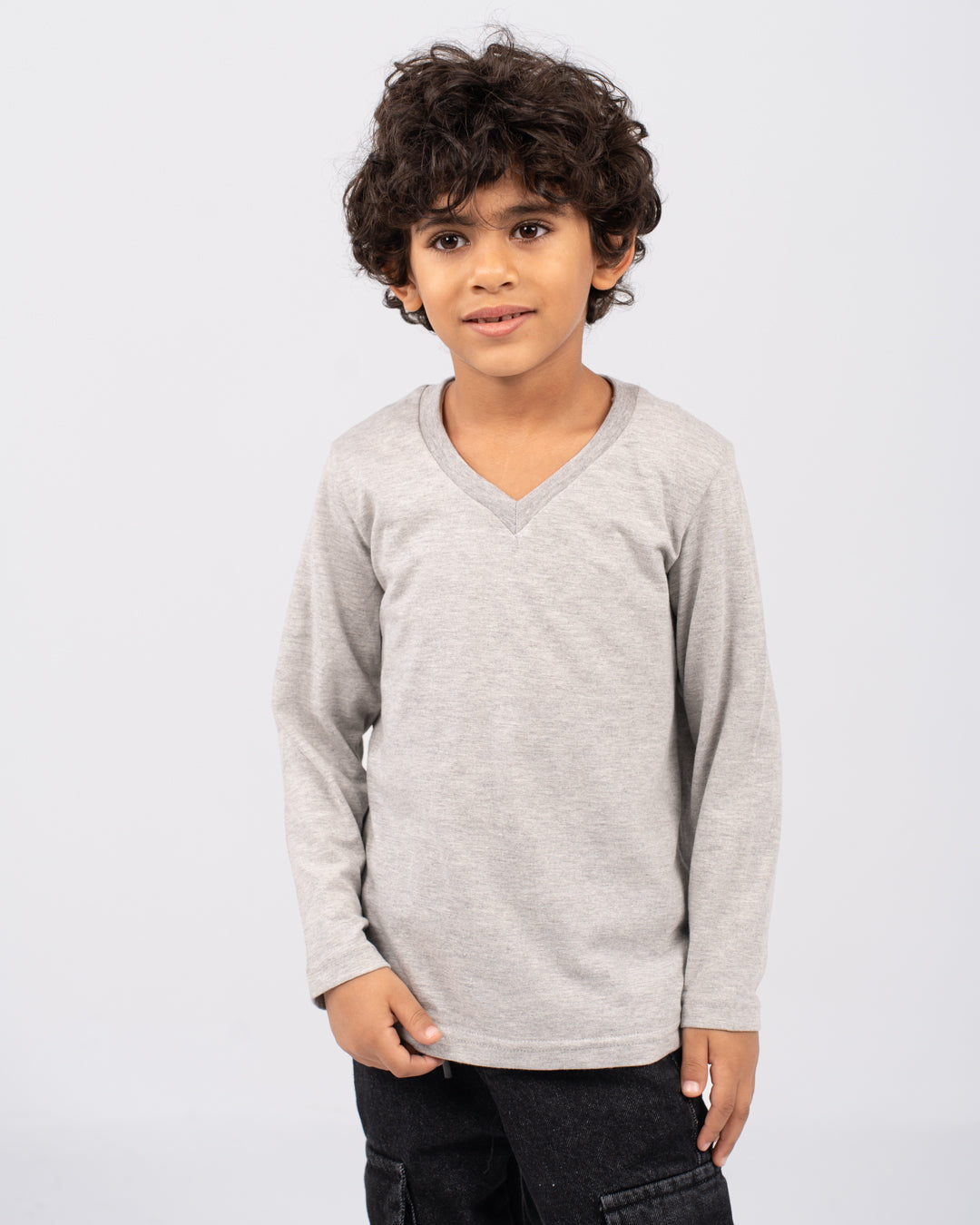 Boys long-sleeve V-neck t-shirt