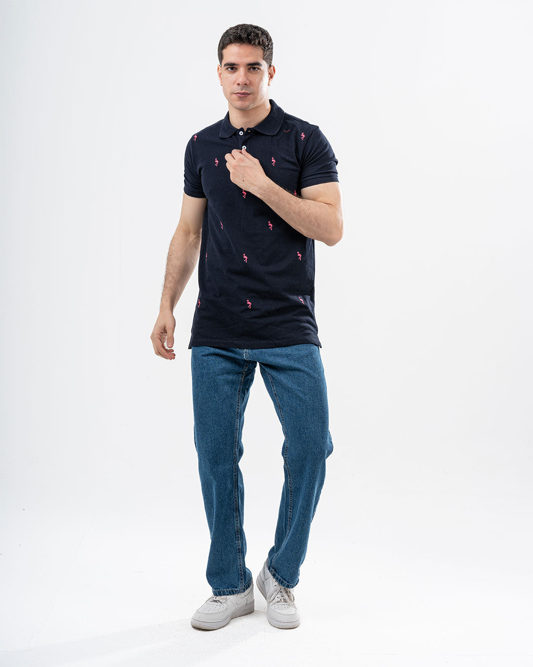 تي شيرت بولو رجالي مطرز