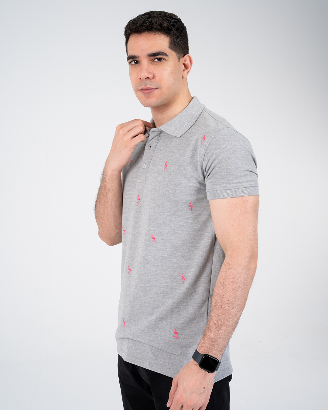 تي شيرت بولو رجالي مطرز