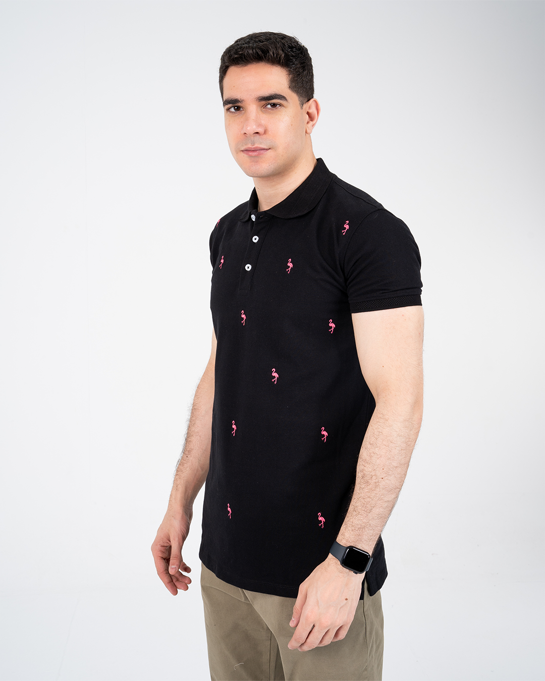 تي شيرت بولو رجالي مطرز
