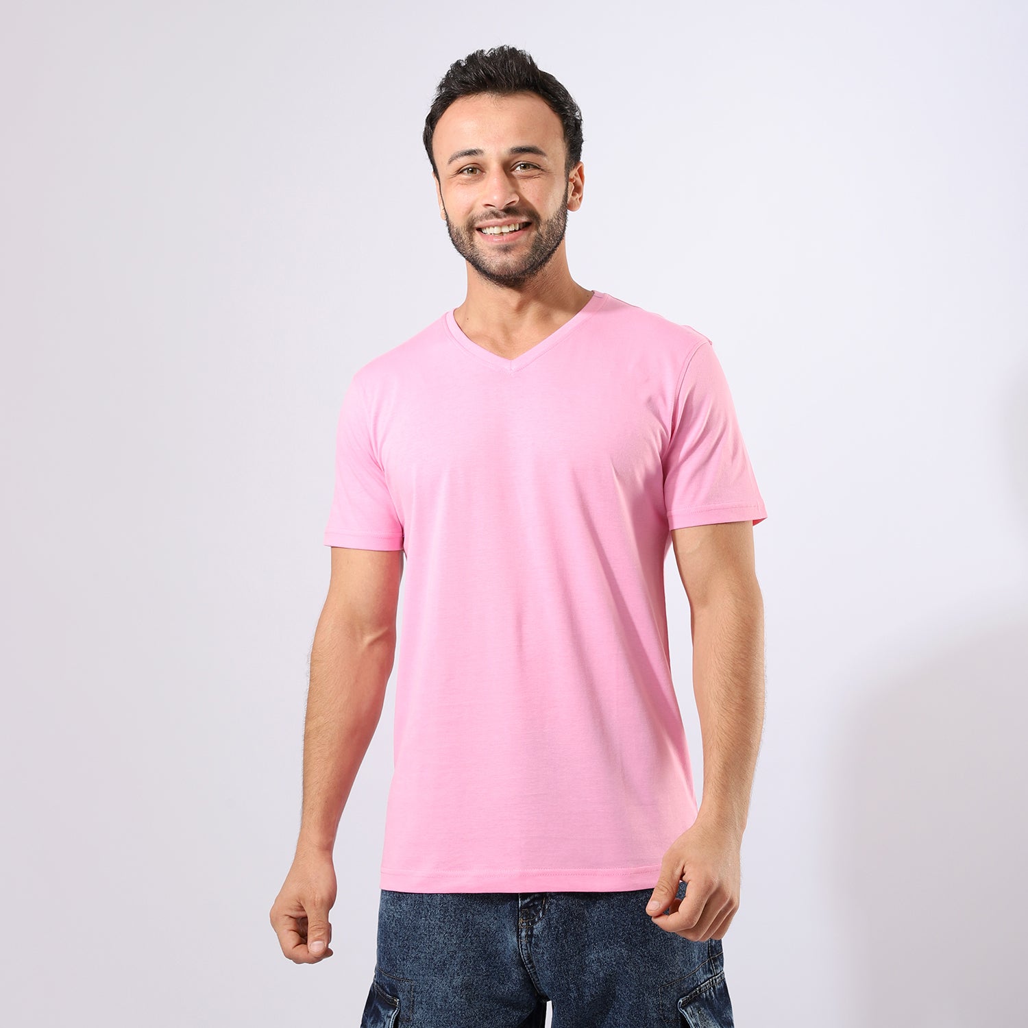 Men V-Neck Half-Sleeves T-Shirt