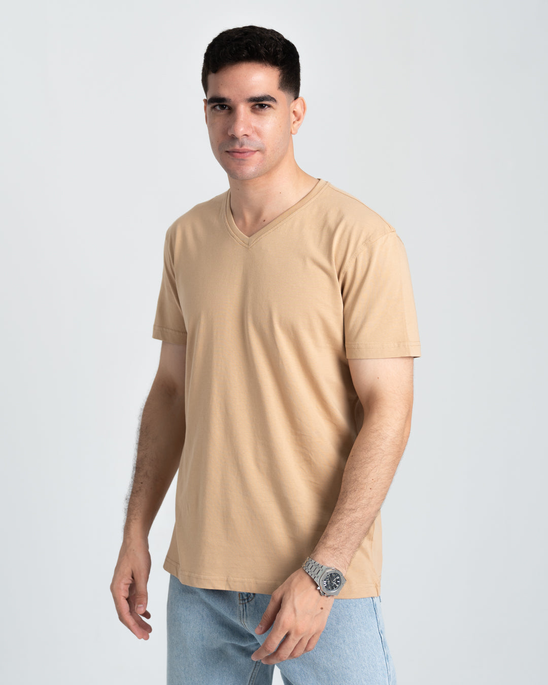 Men V-Neck Half-Sleeves T-Shirt