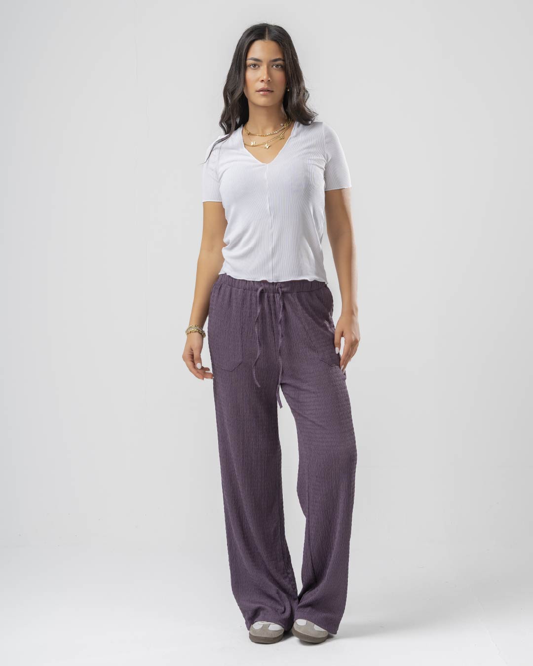 Plain Women Pants with Pockets 2216