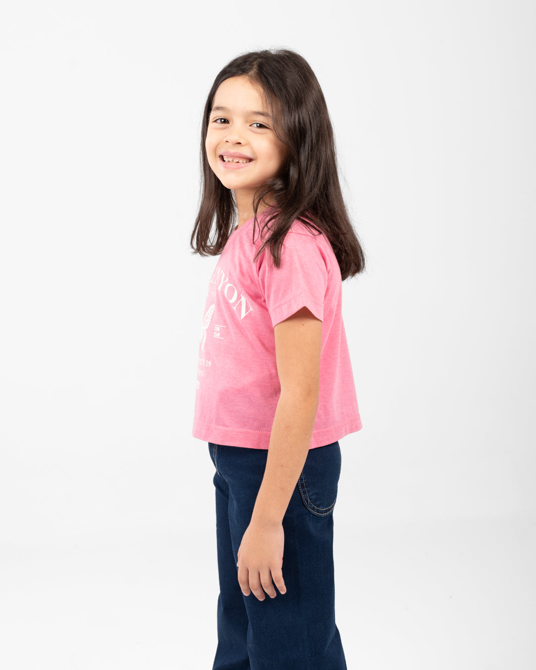 Cropped Girls T-Shirt Red Canyon Printed