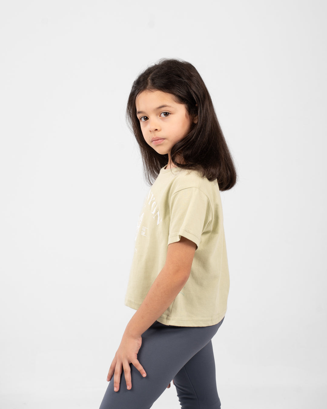 Cropped Girls T-Shirt Red Canyon Printed