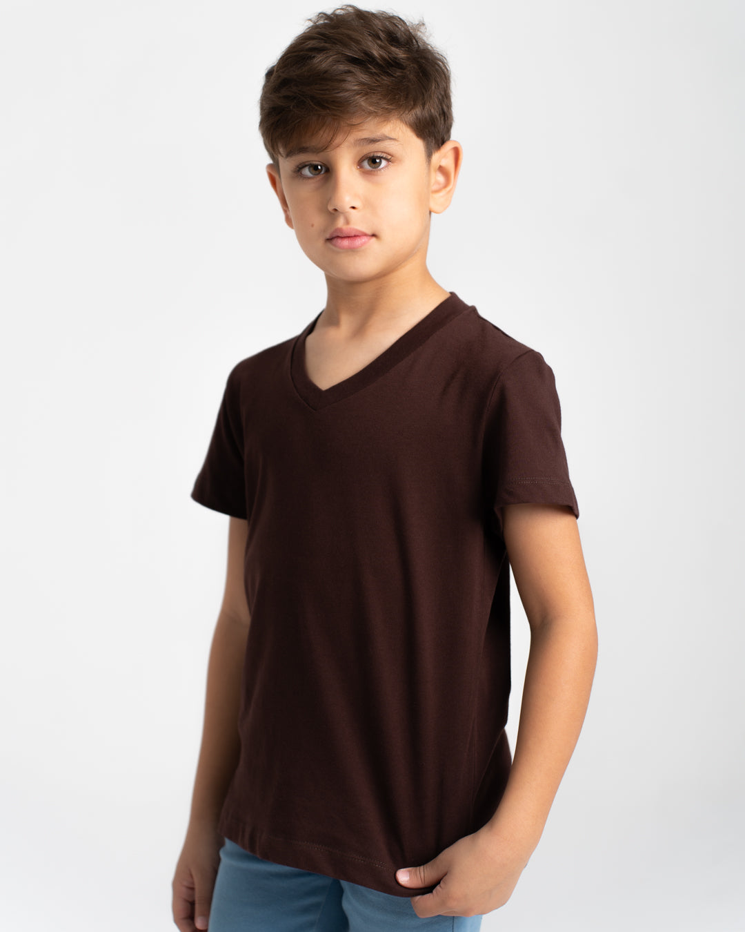 Boys Half-Sleeves V-Neck T-Shirt