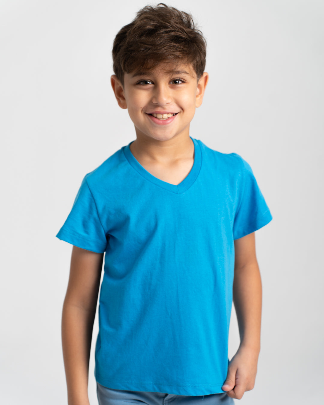 Boys Half-Sleeves V-Neck T-Shirt