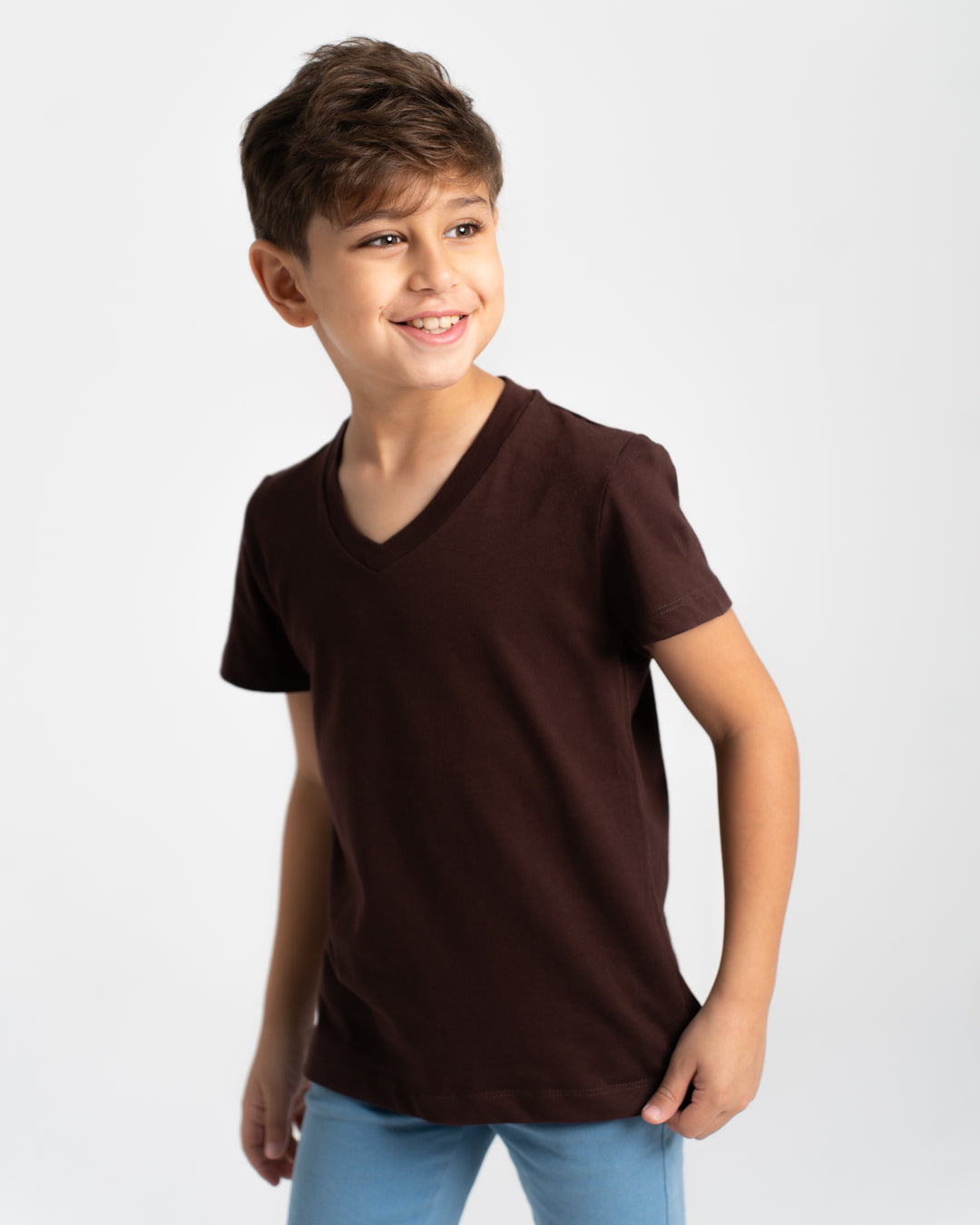 Boys Half-Sleeves V-Neck T-Shirt