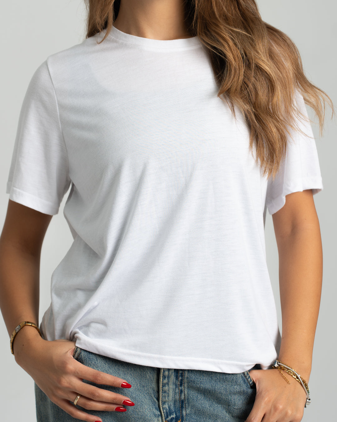 Plain Half-Slevees Women T-Shirt