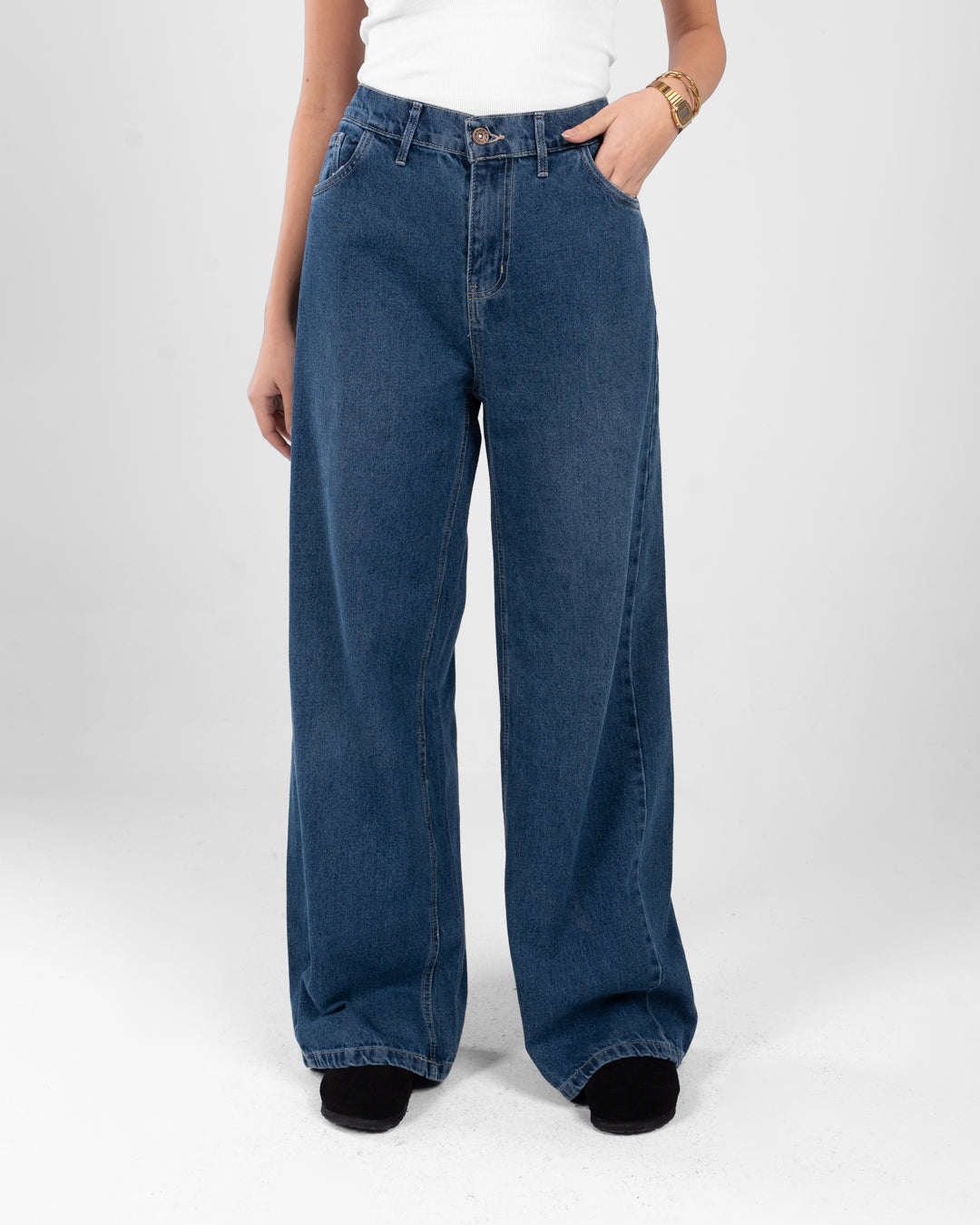 بنطلون جينز نسائي واسع