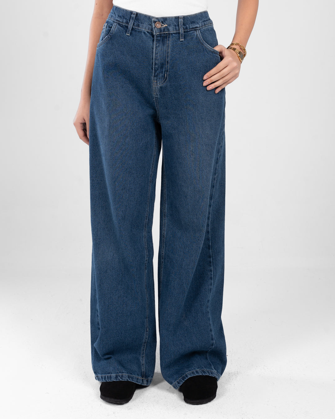 بنطلون جينز نسائي واسع