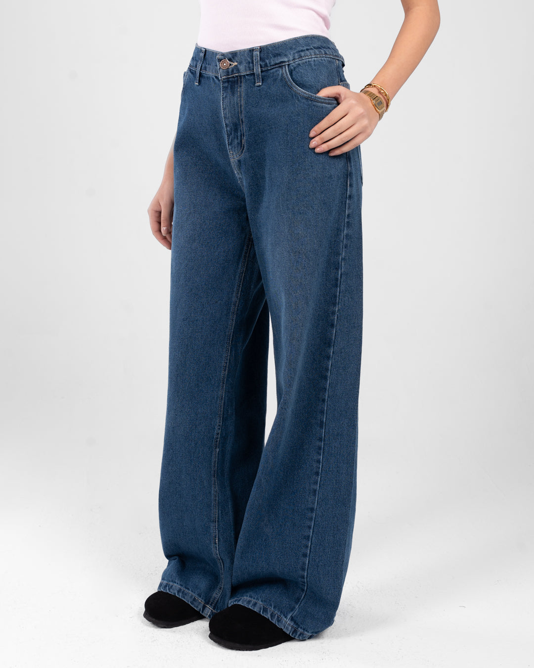 بنطلون جينز نسائي واسع