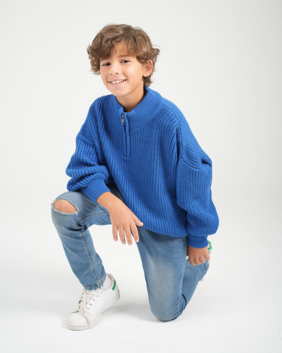 بلوفر بياقة سوستة