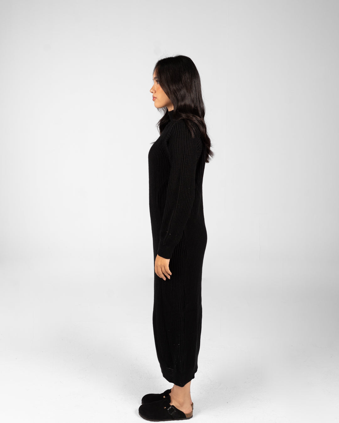 Women Half Collar Knitted Dress