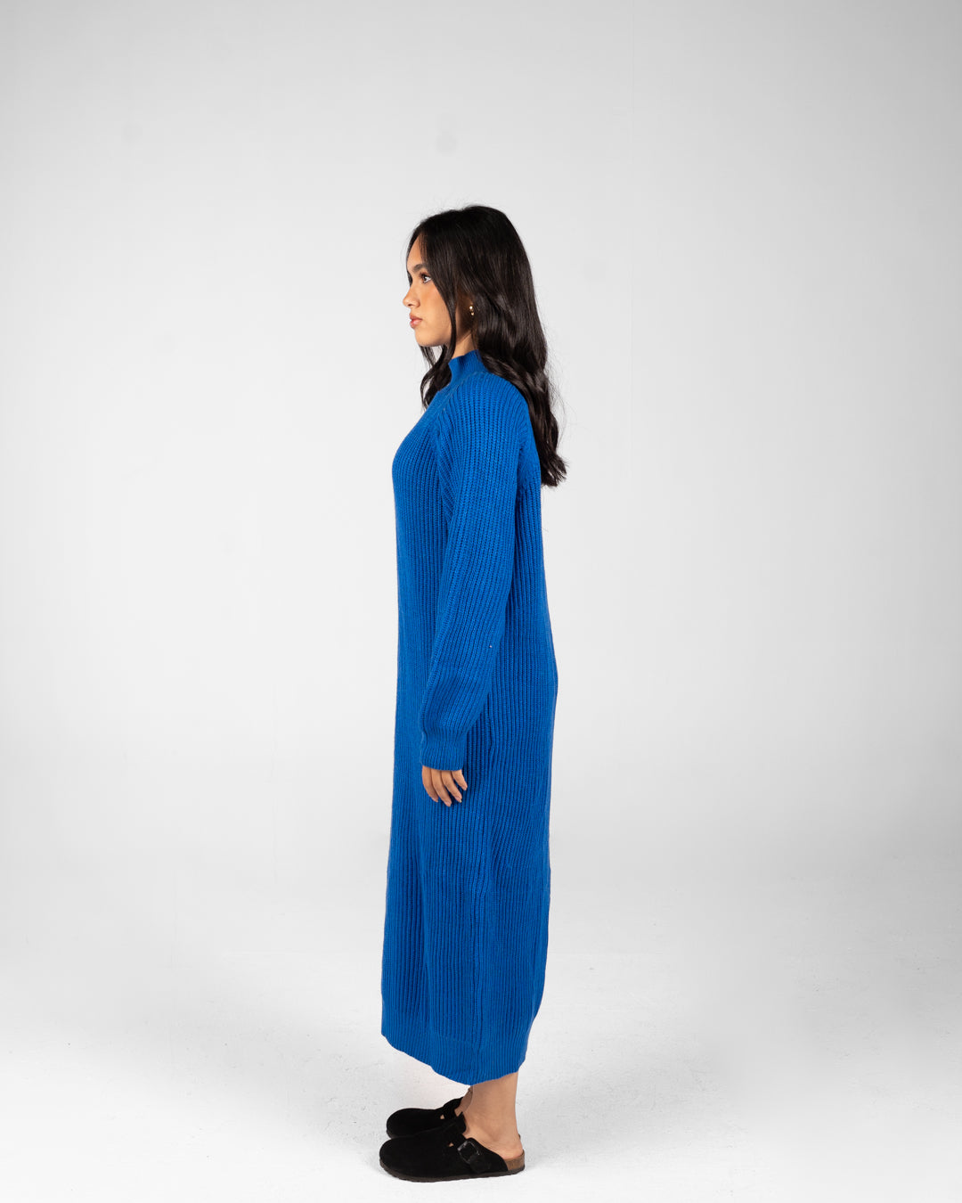 Women Half Collar Knitted Dress